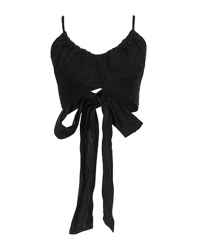 OUVERT DIMANCHE Top Nero 100% Lino