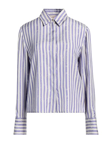 AGNONA Gestreiftes Hemd Violett 100% Seide