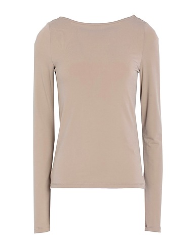 VERO MODA T-shirt Beige 51% Recycled polyester, 44% Polyester, 5% Elastane