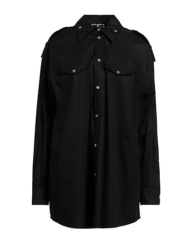 ELISABETTA FRANCHI Hemden und Blusen einfarbig Schwarz 100% Baumwolle