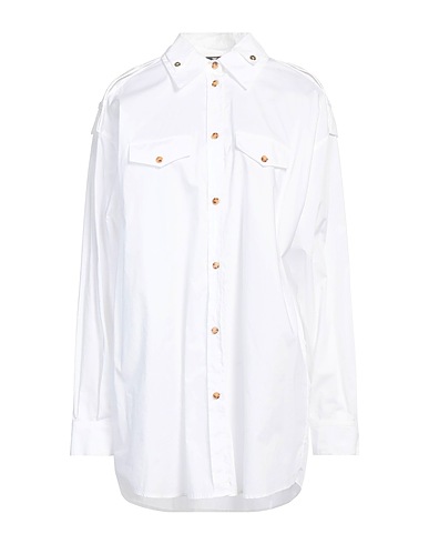 ELISABETTA FRANCHI Solid colour shirts & blouses White 100% Cotton