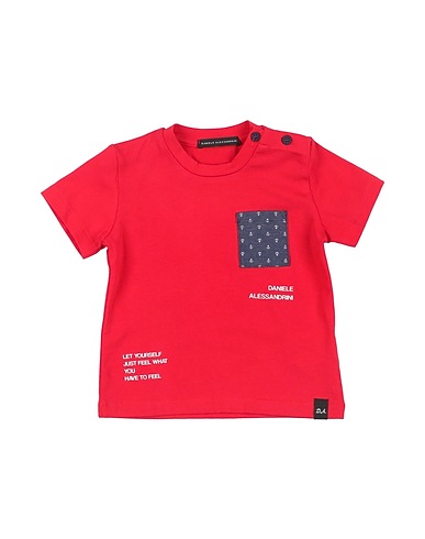 DANIELE ALESSANDRINI T-shirt Red 93% Cotton, 7% Elastane
