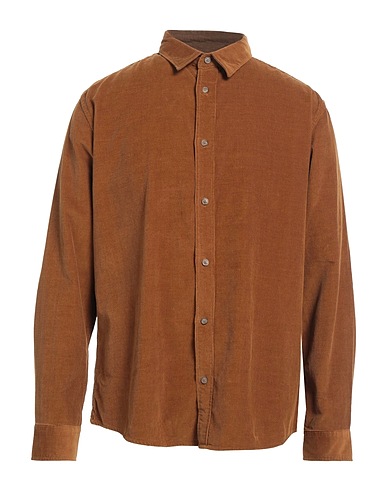 SELECTED HOMME Einfarbiges Hemd Khaki 70% Baumwolle, 30% Recycelte Baumwolle