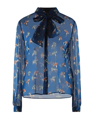 EMPORIO ARMANI Floral shirts & blouses Bright blue 100% Silk