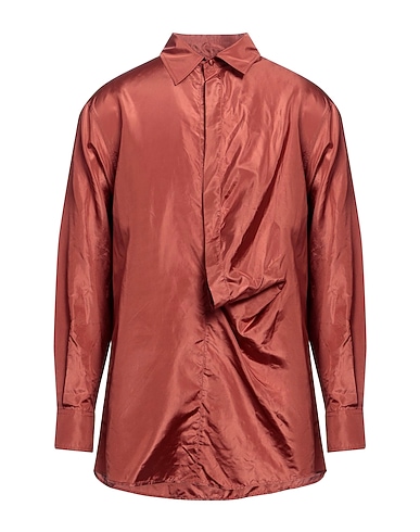 VALENTINO GARAVANI Solid colour shirt Brown 100% Silk