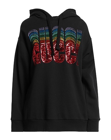 GUCCI Hooded sweatshirt Black 100% Cotton, Polyester