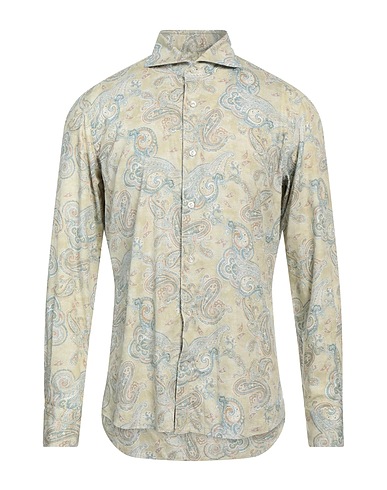 GIANNETTO PORTOFINO Patterned shirt Sage green 100% Cotton