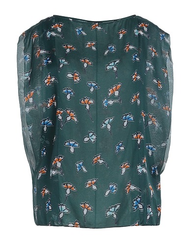 EMPORIO ARMANI Silk top Dark green 100% Silk