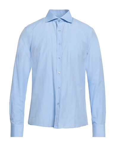 EGON von FURSTENBERG Solid colour shirt Sky blue 100% Cotton