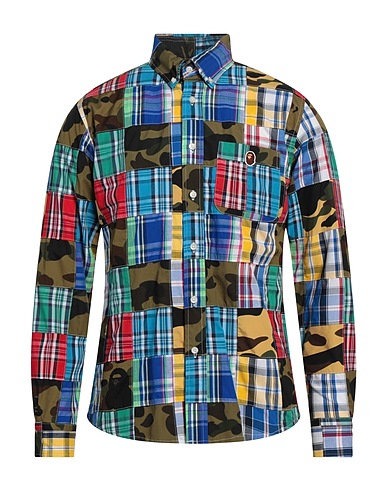 A BATHING APE チェック柄シャツ アジュールブルー コットン 100%