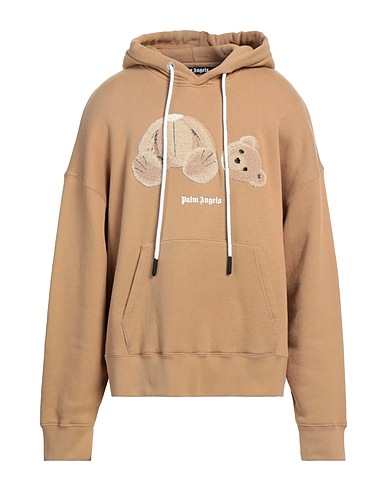 PALM ANGELS Hooded sweatshirt Camel 100% Cotton, Elastane, Wool, Acrylic, Polyester