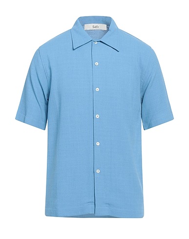 SÉFR Solid color shirt Light blue 60% Viscose, 40% Virgin Wool