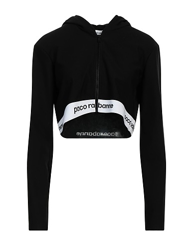 RABANNE Hooded sweatshirt Black 84% Viscose, 11% Polyamide, 5% Elastane