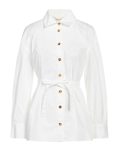 LIVIANA CONTI Solid colour shirts & blouses White 64% Cotton, 31% Polyamide, 5% Elastane