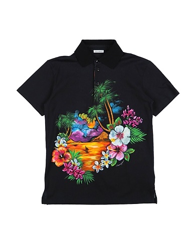 DOLCE&GABBANA Polo shirt Black 100% Cotton
