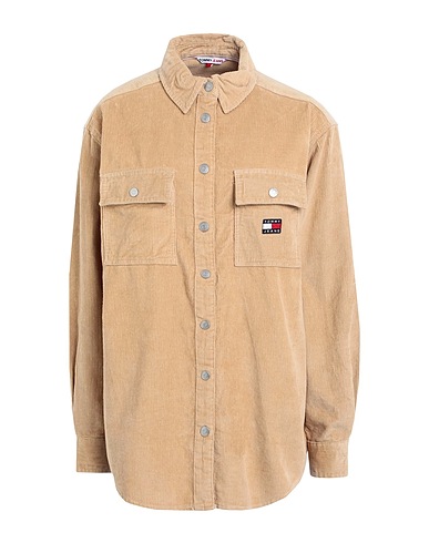 TOMMY JEANS Solid colour shirts & blouses Sand 100% Cotton