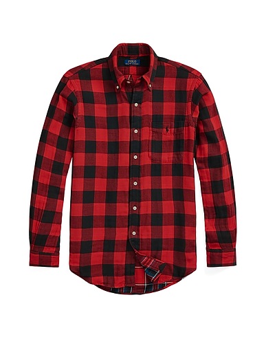 POLO RALPH LAUREN Checked shirt CUSTOM FIT CHECKED DOUBLE-FACED SHIRT
 Red 100% Cotton