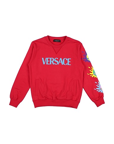 VERSACE YOUNG Sweatshirt Red 100% Cotton, Elastane
