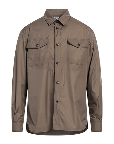 CARUSO Solid color shirt Khaki 100% Polyester