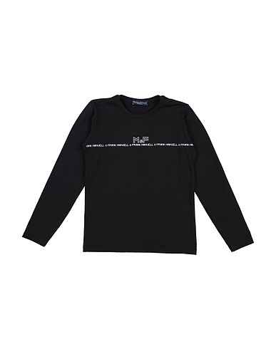 MANUELL & FRANK T-shirt Black 90% Cotton, 10% Elastane
