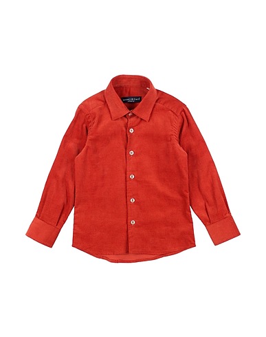 MANUELL & FRANK Solid colour shirt Rust 100% Cotton