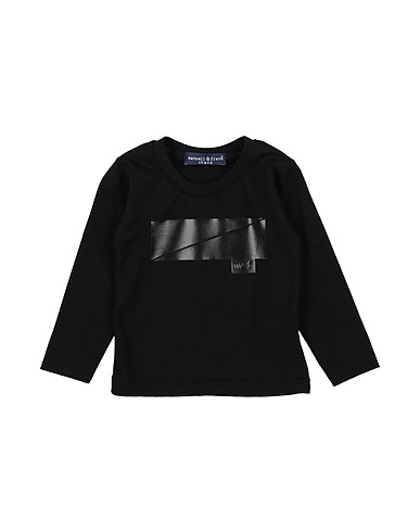 MANUELL & FRANK T-shirt Black 90% Cotton, 10% Elastane
