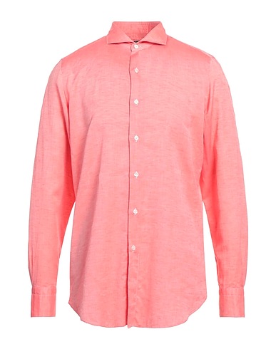 FINAMORE 1925 Linen shirt Coral 67% Linen, 33% Cotton