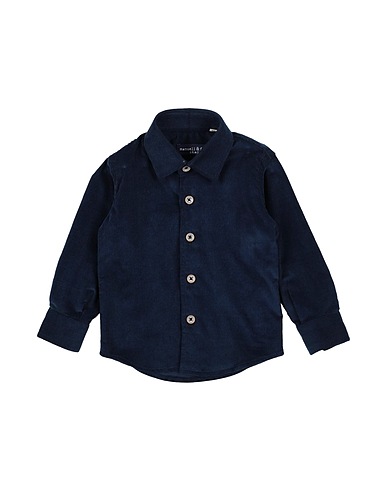 MANUELL & FRANK Solid colour shirt Midnight blue 100% Cotton