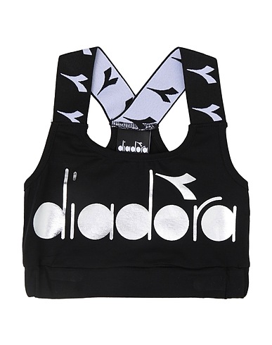 DIADORA T-shirt Black 95% Cotton, 5% Elastane