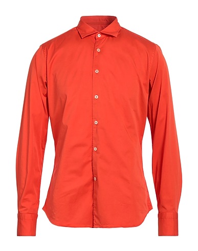 TINTORIA MATTEI 954 Camicia tinta unita Arancione 98% Cotone, 2% Elastan