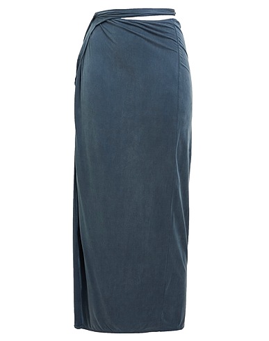 JACQUEMUS Midi skirt Slate blue 93% Cupro, 7% Elastane