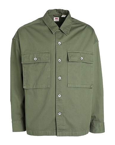 LEVI'S Solid colour shirt MASONIC PTCH PKT OVRSHRT GREENS
 Military green 100% Cotton
