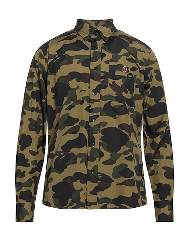 A BATHING APE Patterned shirt Military green 100% Cotton