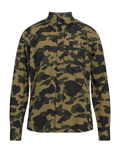 A BATHING APE Patterned shirt VERDE MILITARE 100% Cotton