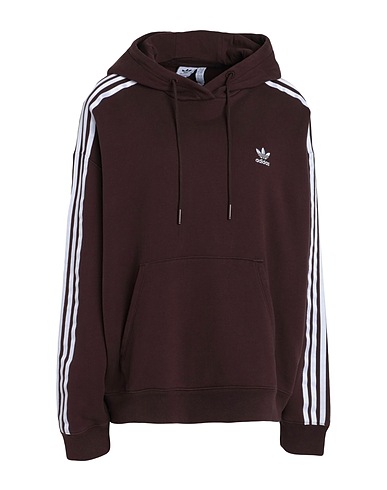 ADIDAS ORIGINALS Hooded track jacket  3S OS HOODIE
 Chocolate brown 100% Cotton