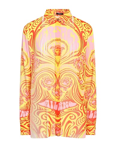 VERSACE Patterned shirts & blouses Yellow 100% Polyester