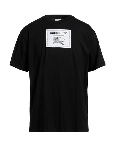 BURBERRY T-shirt Black 100% Cotton, Elastane