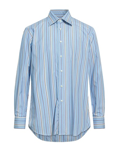 CALIBAN Striped shirt Azure 100% Cotton