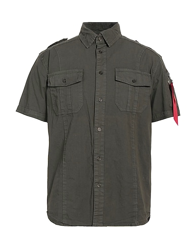 ALPHA INDUSTRIES Solid colour shirt Lead 98% Cotton, 2% Elastane