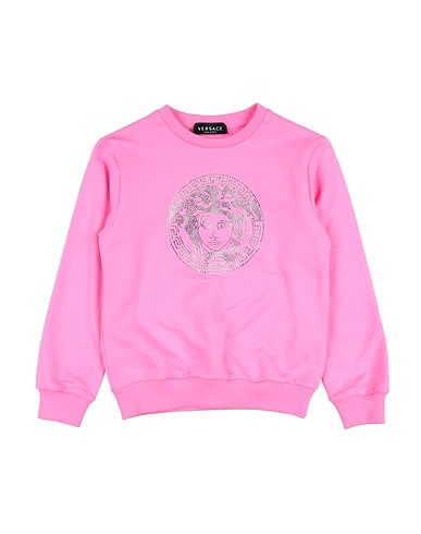 VERSACE YOUNG Sweatshirt Pink 100% Cotton, Glass, Elastane