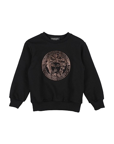 VERSACE YOUNG Sweatshirt Black 100% Cotton, Glass, Elastane