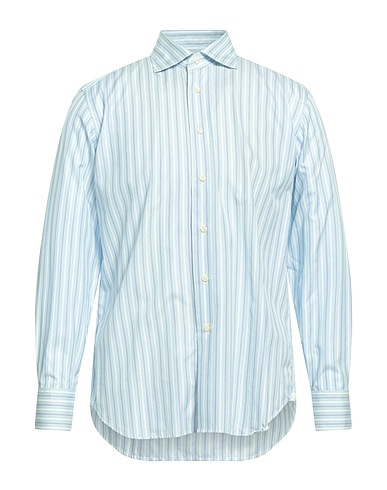 CALIBAN Striped shirt Sky blue 100% Cotton