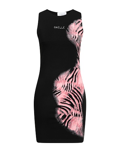 GAëLLE Paris Short dress Black 92% Cotton, 8% Elastane