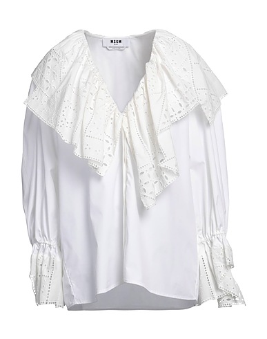 MSGM Solid colour shirts & blouses White 100% Cotton