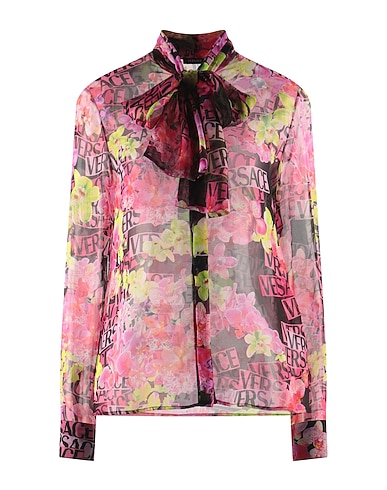 VERSACE Floral shirts & blouses Pink 100% Silk