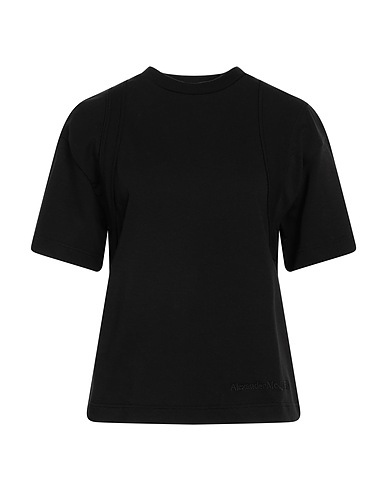 MCQUEEN Basic T-Shirt Schwarz 100% Baumwolle, Polyester
