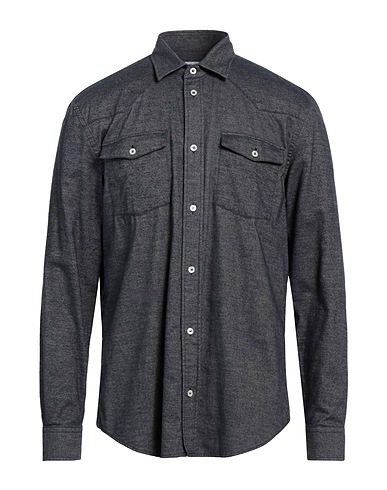 DONDUP Solid color shirt Midnight blue 100% Cotton