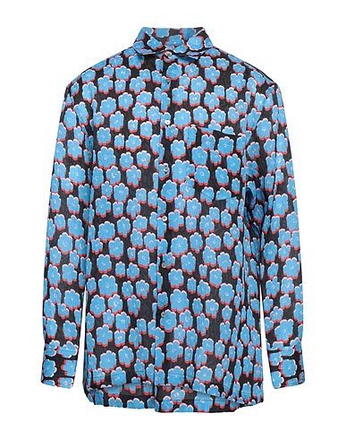 LANVIN Patterned shirt 100% Cotton, Mother-of-pearl