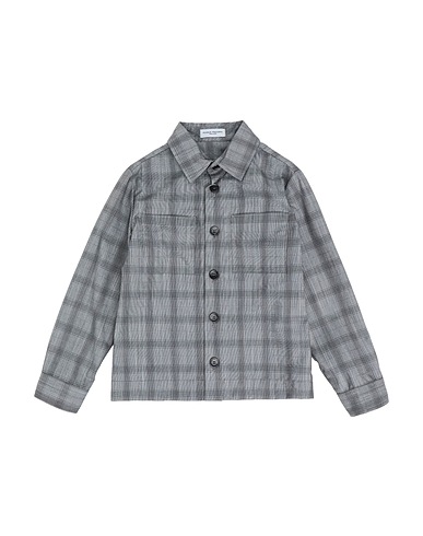 PAOLO PECORA Patterned shirt Grey 68% Polyester, 30% Viscose, 2% Elastane
