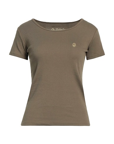 A BATHING APE Basic T-Shirt Military green 95% Cotton, 5% Polyurethane